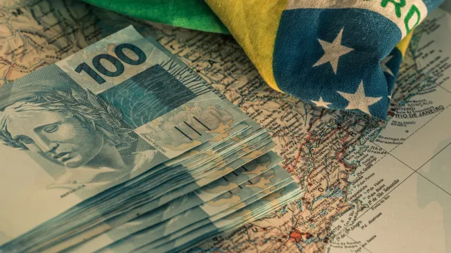 brazil flag and currency